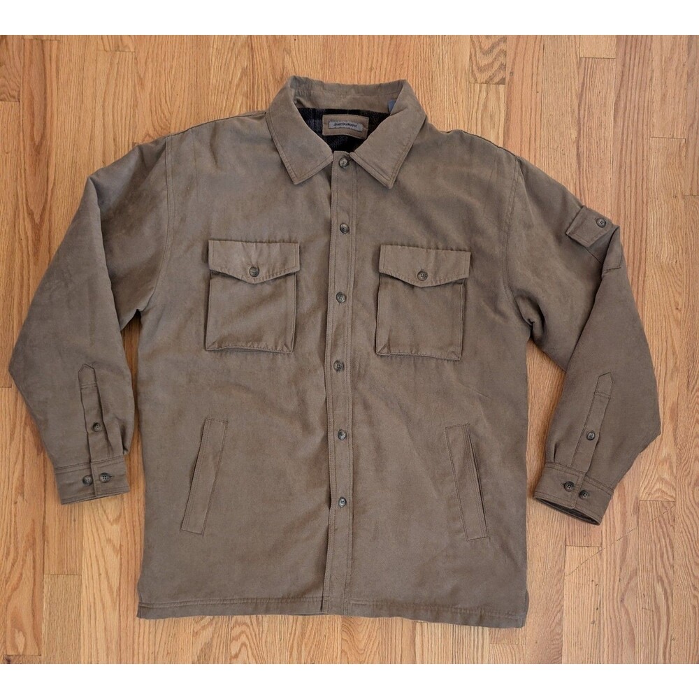 Johnston & Murphy Jacket Mens Medium Barn Field Full Zip Button Up Plaid Lined